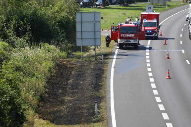 Flurbrand entlang der Innkreisautobahn bei Wels rasch gelöscht