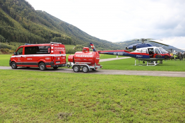 Flughelfer der Feuerwehren übten im Kremstal verschiedene Einsatzszenarien bei Waldbränden