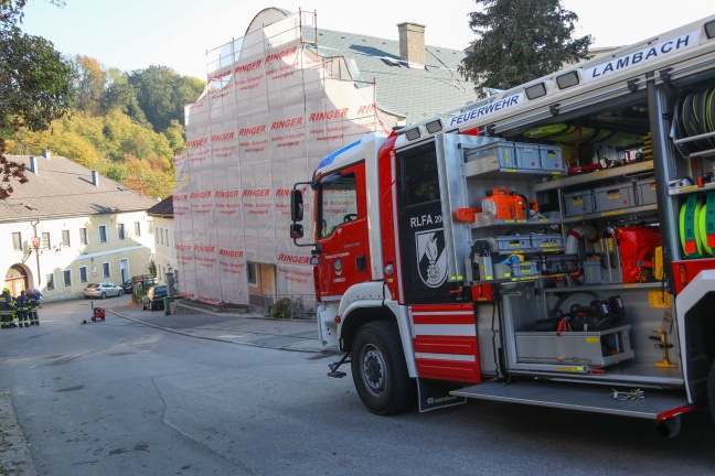 Gasleitung eines Wohnhauses in Lambach bei Fassadenarbeiten angebohrt