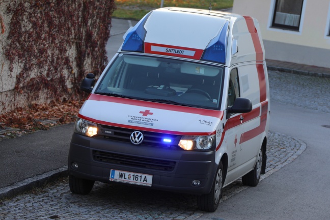 Gebrechlicher Mann von Einsatzkräften in Sipbachzell von Leiter gerettet