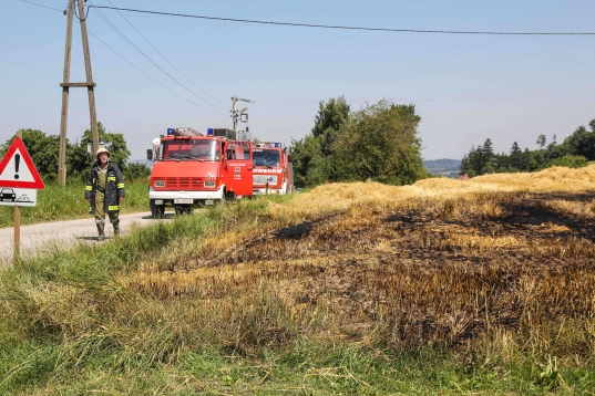 Vier Feuerwehren bei Brand eines Stoppelfeldes in Pichl bei Wels im Einsatz