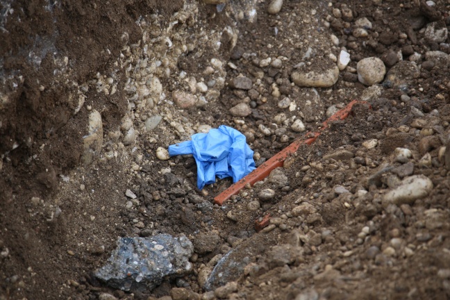 Skelettierter Schädel bei Straßenbauarbeiten in Pasching gefunden