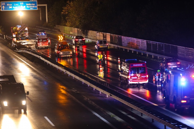 Verkehrsunfall auf der Welser Autobahn bei Marchtrenk