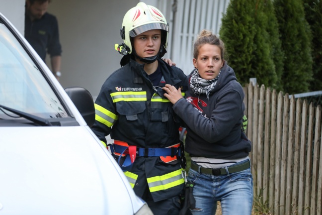 Wohnhausbrand bei Übungstag in Thalheim bei Wels beübt