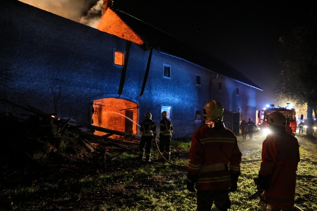 Großbrand auf einem Bauernhof in Grieskirchen