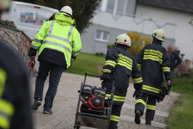 Gasleitung bei Bauarbeiten in einem Haus in Buchkirchen angebohrt