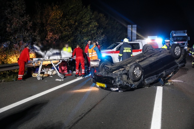 Schwerer Verkehrsunfall auf der Pyhrnautobahn bei Sattledt