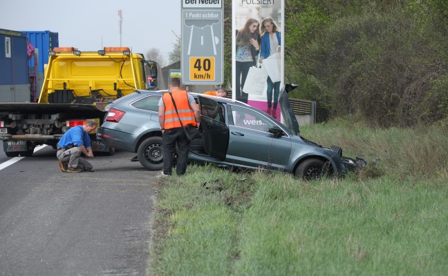 Unfall auf Welser Autobahn endet glimpflich