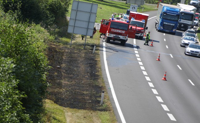 Flurbrand entlang der Innkreisautobahn bei Wels rasch gelöscht