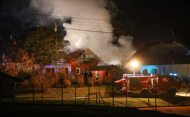 Brand eines Nebengebäudes eines Wohnhauses in Ottnang am Hausruck