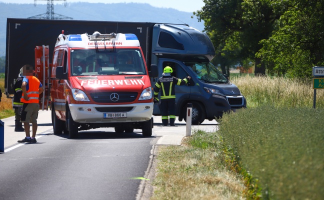 Verkehrsunfall zwischen LKW und Moped bei Desselbrunn