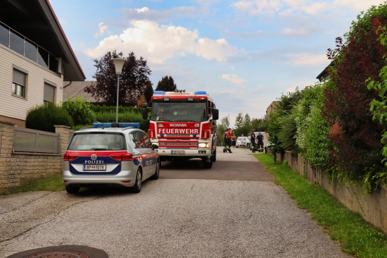 Drei Feuerwehren bei gemeldetem Küchenbrand in Pregarten im Einsatz