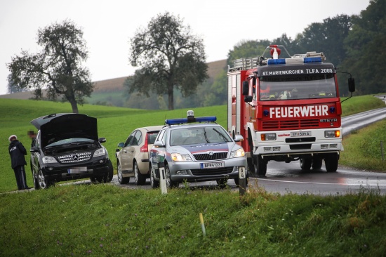 Glücklicherweise keine Verletzten bei PKW-Brand in St. Marienkirchen an der Polsenz