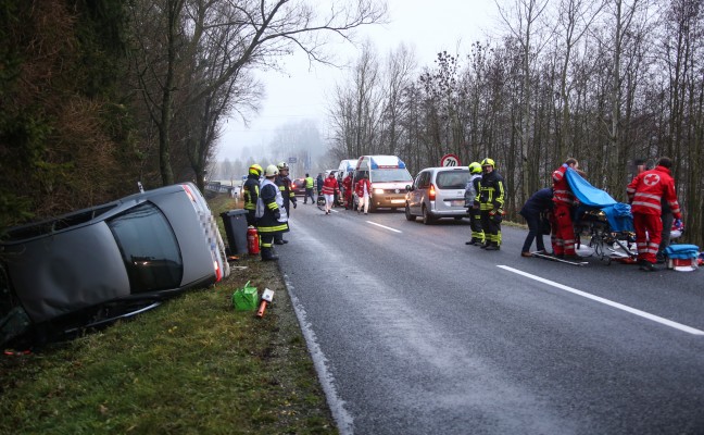 Schwerer Verkehrsunfall auf der Grünbachtalstraße bei Gunskirchen