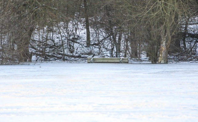 Versenkte Parkbänke in einem Teich sorgten für Einsatz der Feuerwehr in Wels-Vogelweide