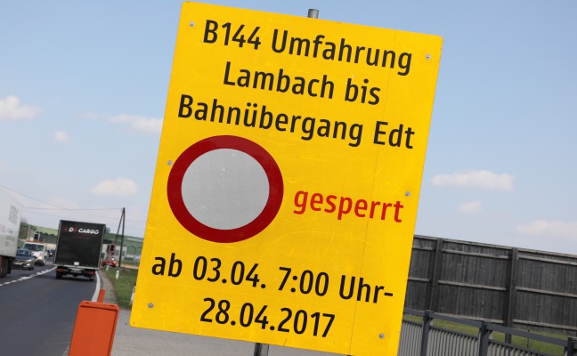 Gmundener Straße in Edt bei Lambach wird für knapp einen Monat gesperrt