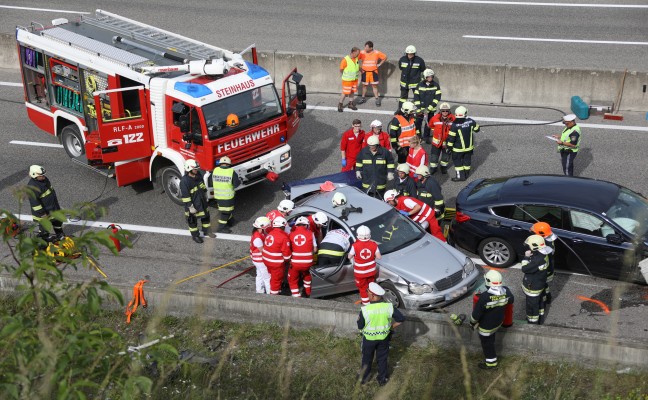 Schwerer Verkehrsunfall auf der Innkreisautobahn bei Steinhaus