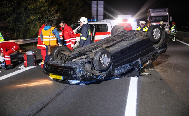 Schwerer Verkehrsunfall auf der Pyhrnautobahn bei Sattledt