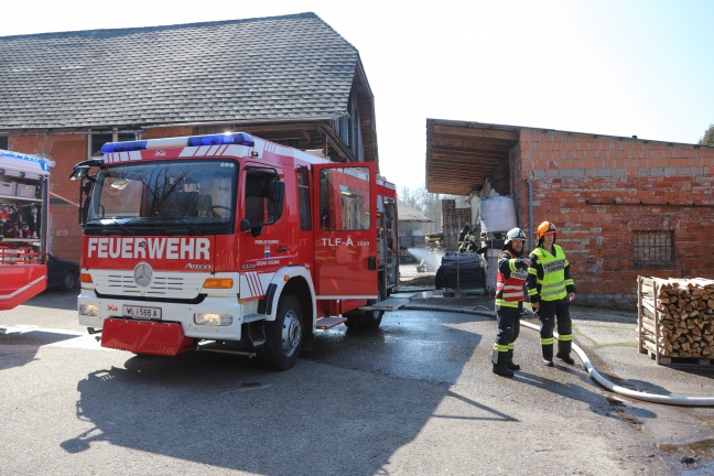 Brand eines Hackschnitzellagers in Bad Wimsbach-Neydharting