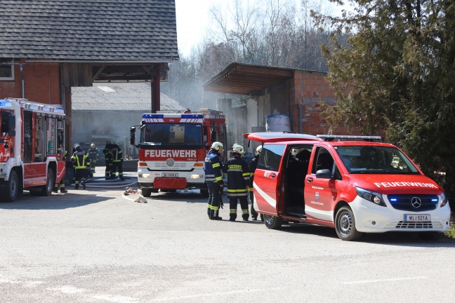 Brand eines Hackschnitzellagers in Bad Wimsbach-Neydharting