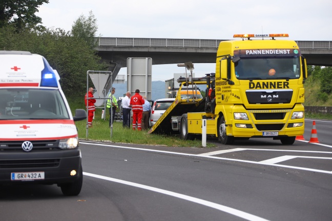 Verkehrsunfall auf Innkreisautobahn bei Aistersheim endet glimpflich