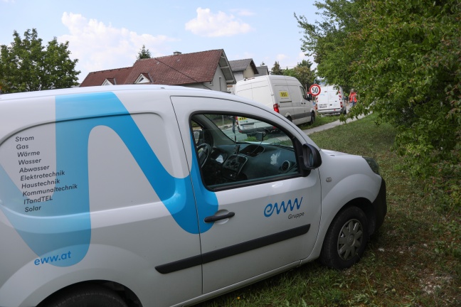 Gasleitung bei Bauarbeiten in Wels-Puchberg beschädigt
