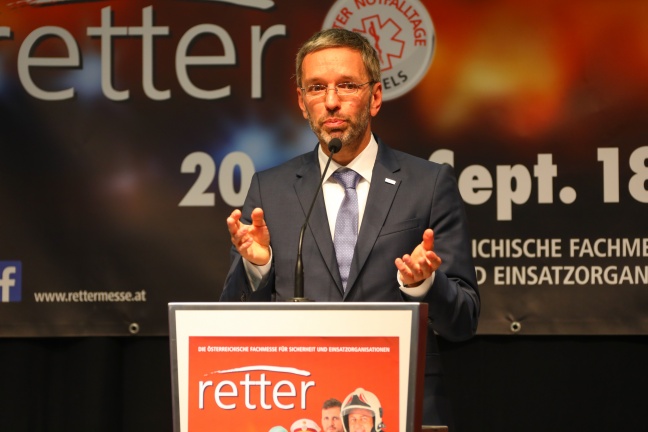 Messe Retter 2018 durch Innenminister Herbert Kickl (FPÖ) offiziell eröffnet