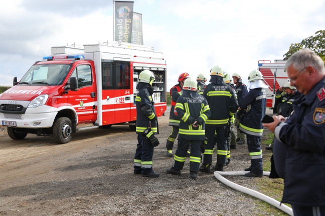 Brand einer Gasflasche auf Baustelle in Schiedlberg