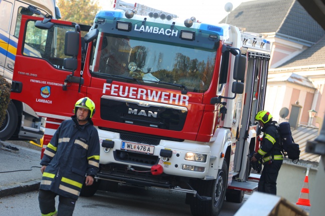 Gasleitung eines Wohnhauses in Lambach bei Fassadenarbeiten angebohrt