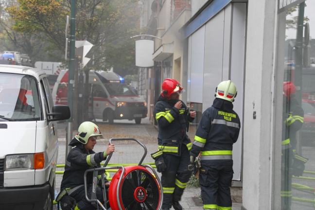 Brand eines Geschäftslokals in Wels-Innenstadt