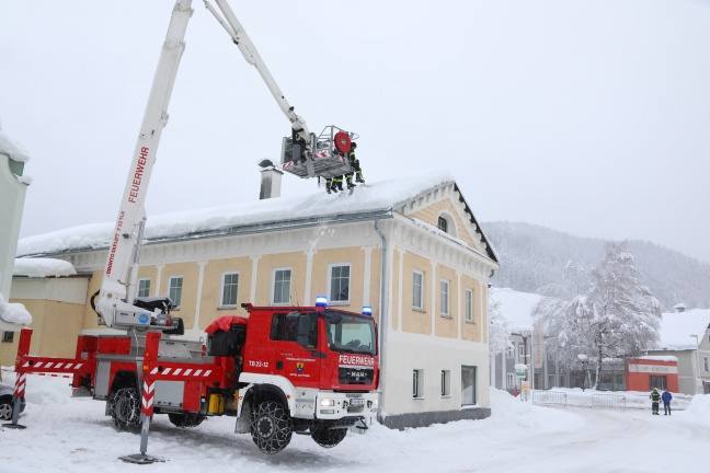 Schneelast auf den Dächern beschäftigt die Einsatzkräfte der Feuerwehren