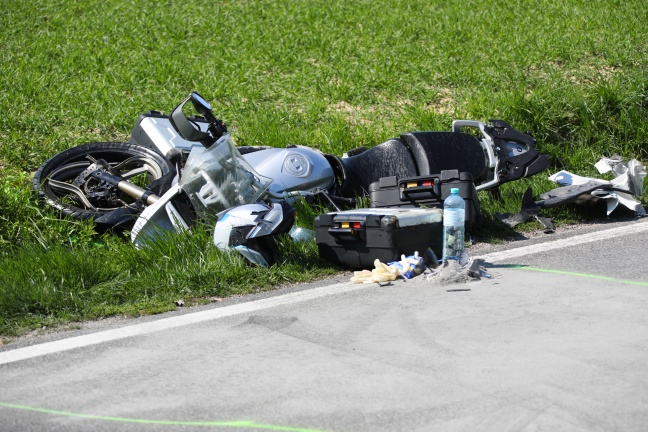 Motorradlenker bei missglücktem Überholmanöver in St. Marien schwer verletzt