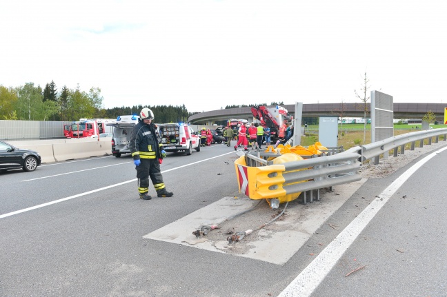 Mehrere Verletzte bei Verkehrsunfall auf der Mhlviertler Schnellstrae