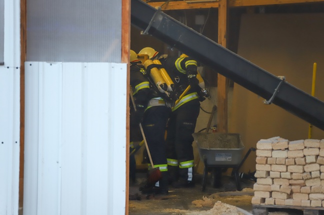 Drei Feuerwehren bei Brand in einem Sägewerk in Tollet im Einsatz