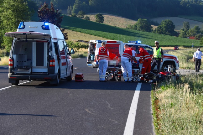Motorradlenker bei Unfall auf Wallerner Strae in Pichl bei Wels verletzt