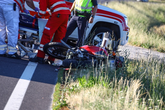 Motorradlenker bei Unfall auf Wallerner Strae in Pichl bei Wels verletzt