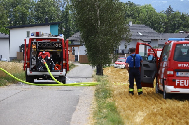 Drei Feuerwehren bei Feldbrand in Ohlsdorf im Einsatz
