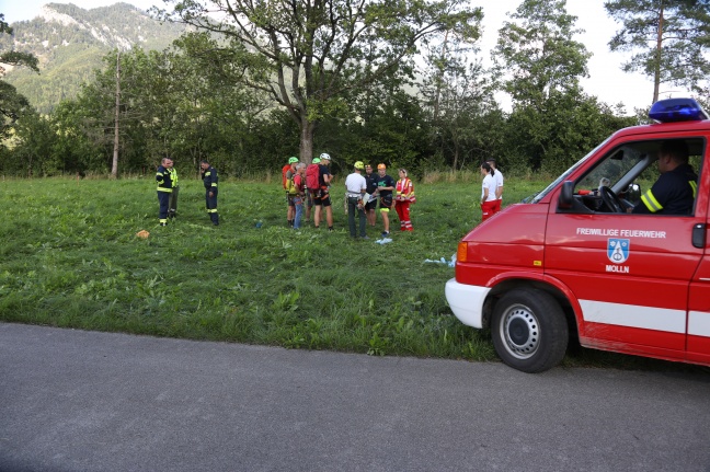 Suchaktion nach eventuell abgestürzter und verletzter Person in Grünburg