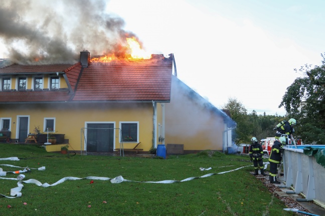 Großbrand auf Bauernhof in Krenglbach