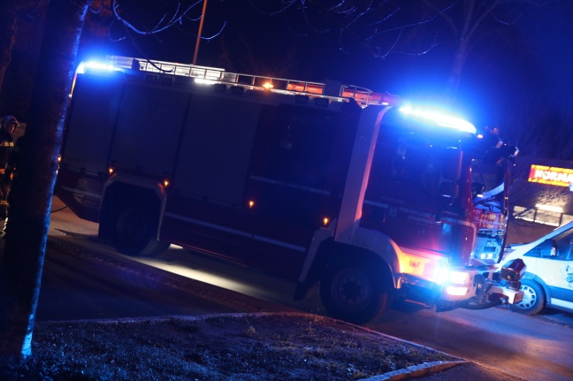 Papiercontainer in Wels-Lichtenegg mit Feuerwerkskörper in Brand gesetzt