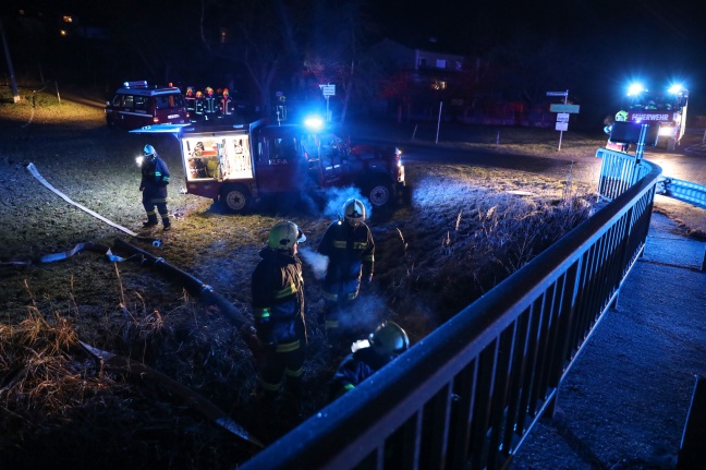 Brand einer Saunahütte in Steinbach am Ziehberg - Großbrand in letzter Sekunde verhindert