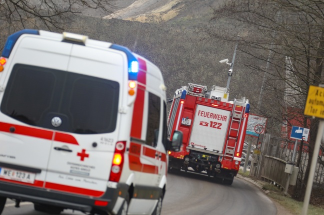 Drei Feuerwehren bei Brand bei Abfallverwertungsunternehmen in Wels-Schafwiesen im Einsatz