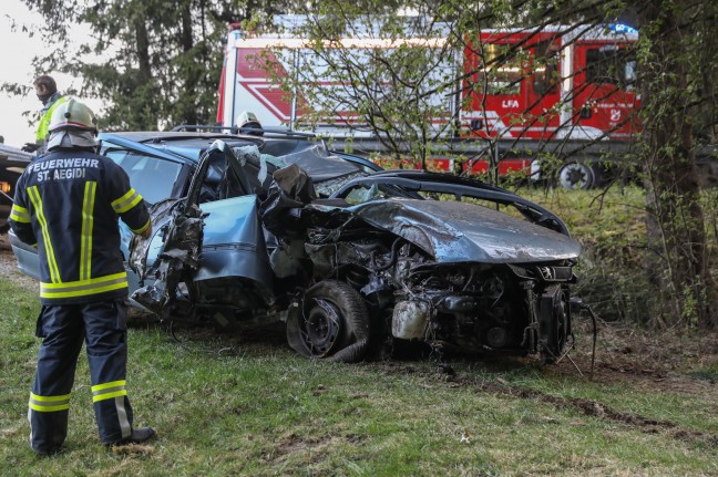 Tödlicher Verkehrsunfall: Beifahrer (15) stirbt bei Frontalcrash gegen Baum in St. Aegidi