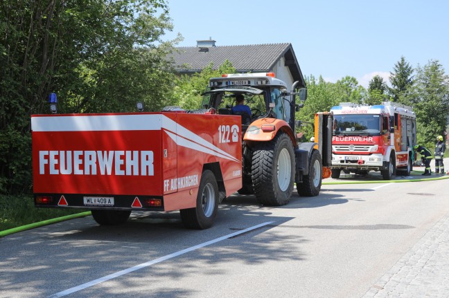 Drei Feuerwehren bei Kellerbrand in Neukirchen bei Lambach im Einsatz