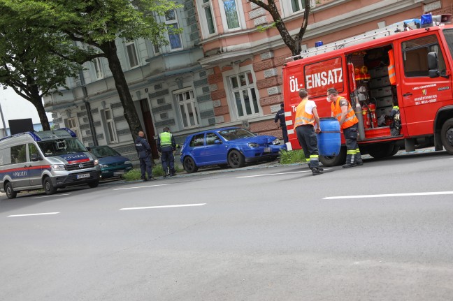 Unfallstelle in Wels-Innenstadt beschäftigt Einsatzkräfte