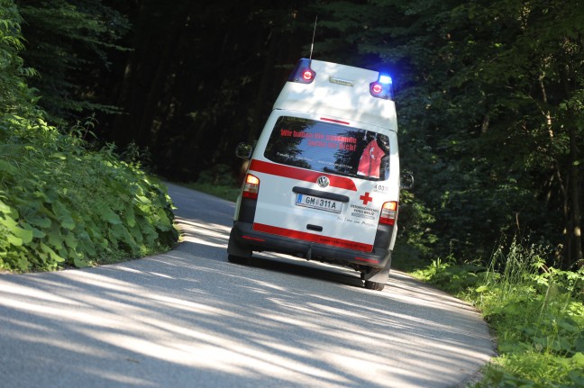 Drei Verletzte bei Verkehrsunfall auf einem Güterweg in Pinsdorf