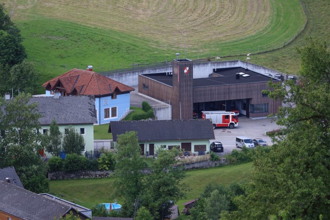 Brand eines Kompressors auf Baustelle in Steinbach am Ziehberg