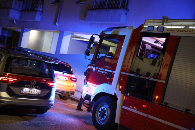 Brand in einer Wohnung in Wels-Innenstadt bereits vor Eintreffen der Feuerwehr von selbst erloschen