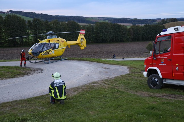 Personenrettung: Reanimation nach schwerem Unfall auf Baustelle in Heiligenberg
