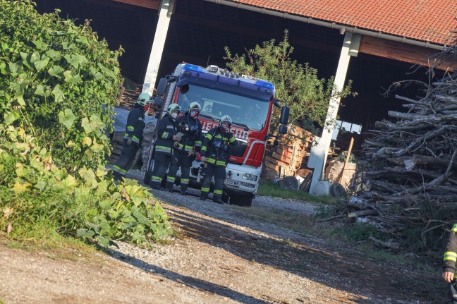 Starke Rauchentwicklung durch Verbrennen von Gartenabfällen in Wels-Puchberg